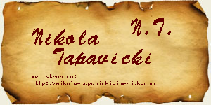 Nikola Tapavički vizit kartica